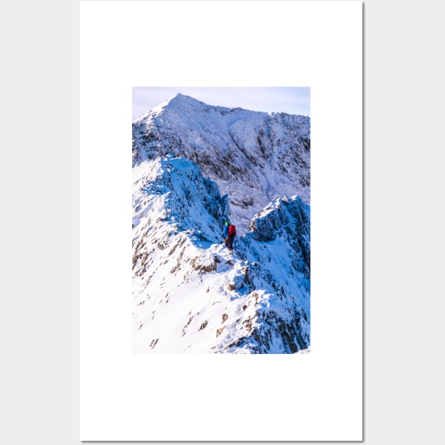 Crib Goch, winter Wall Art by geoffshoults